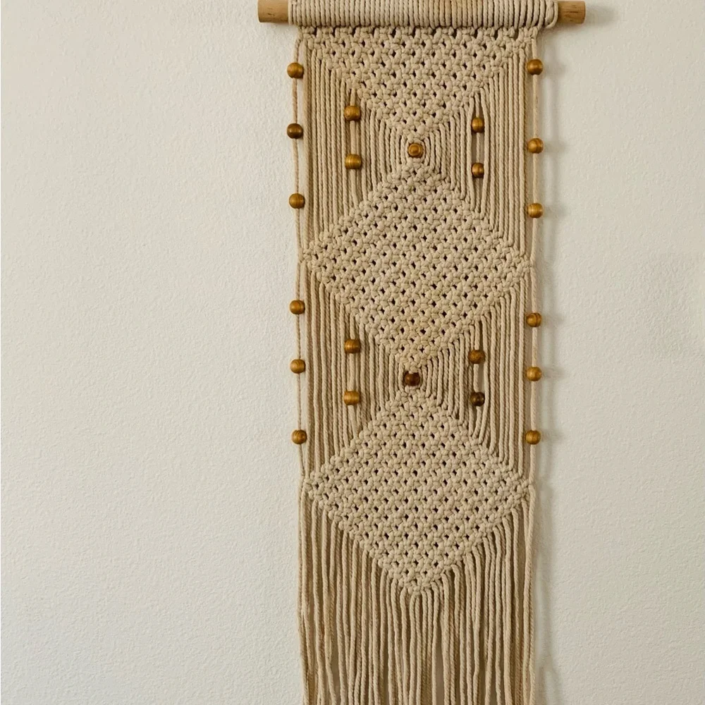 Karma living wall boho chic Macrame Bubble Fabric Art wall hanging 15/32”